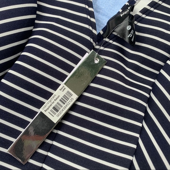 NWT AQUA Scuba Neoprene Striped Dress - Picture 9 of 16